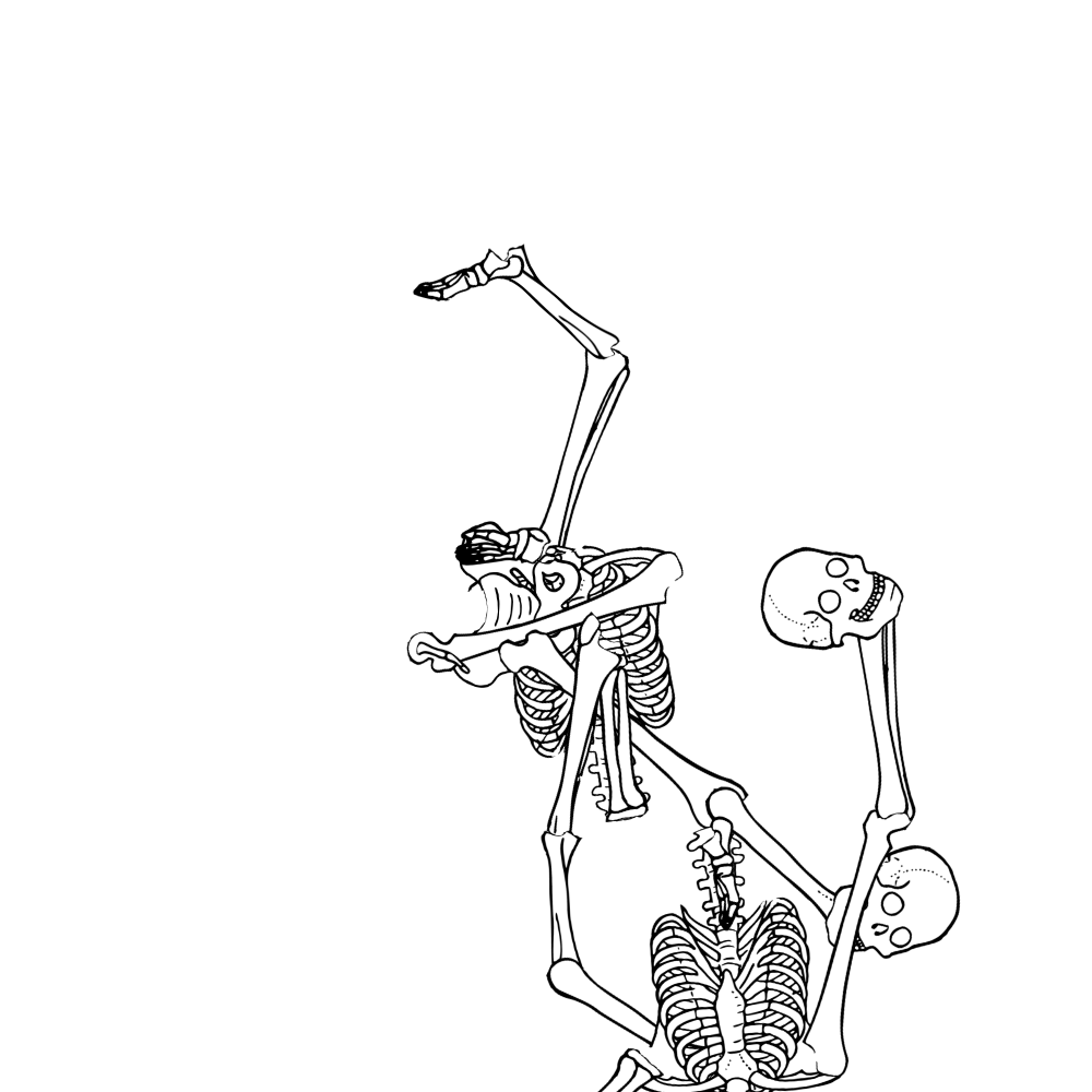 Dem bones dem bones dem – dry bones! Dem bones dem bones dem – extra bones!