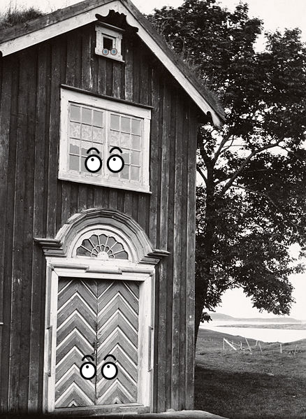 House, Door, Window, Window