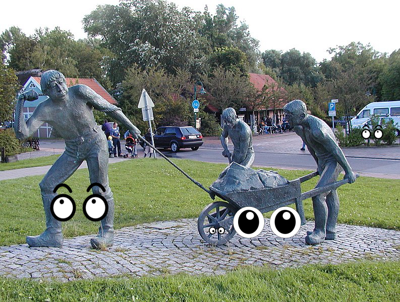 Cart, Car, Sculpture, Wheel