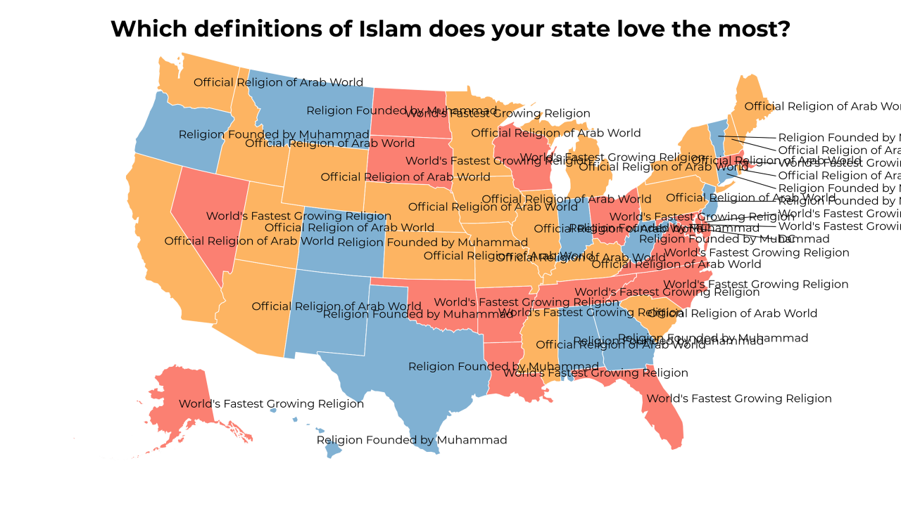definitions of Islam map