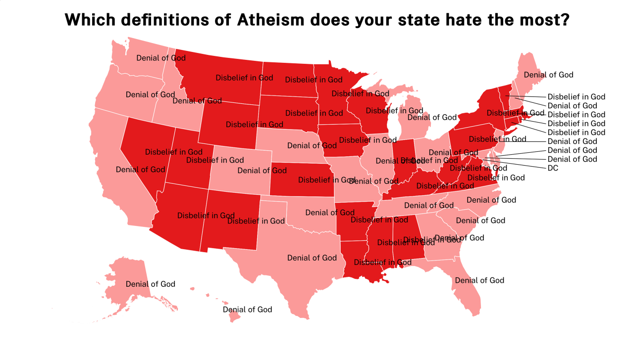 definitions of Atheism map