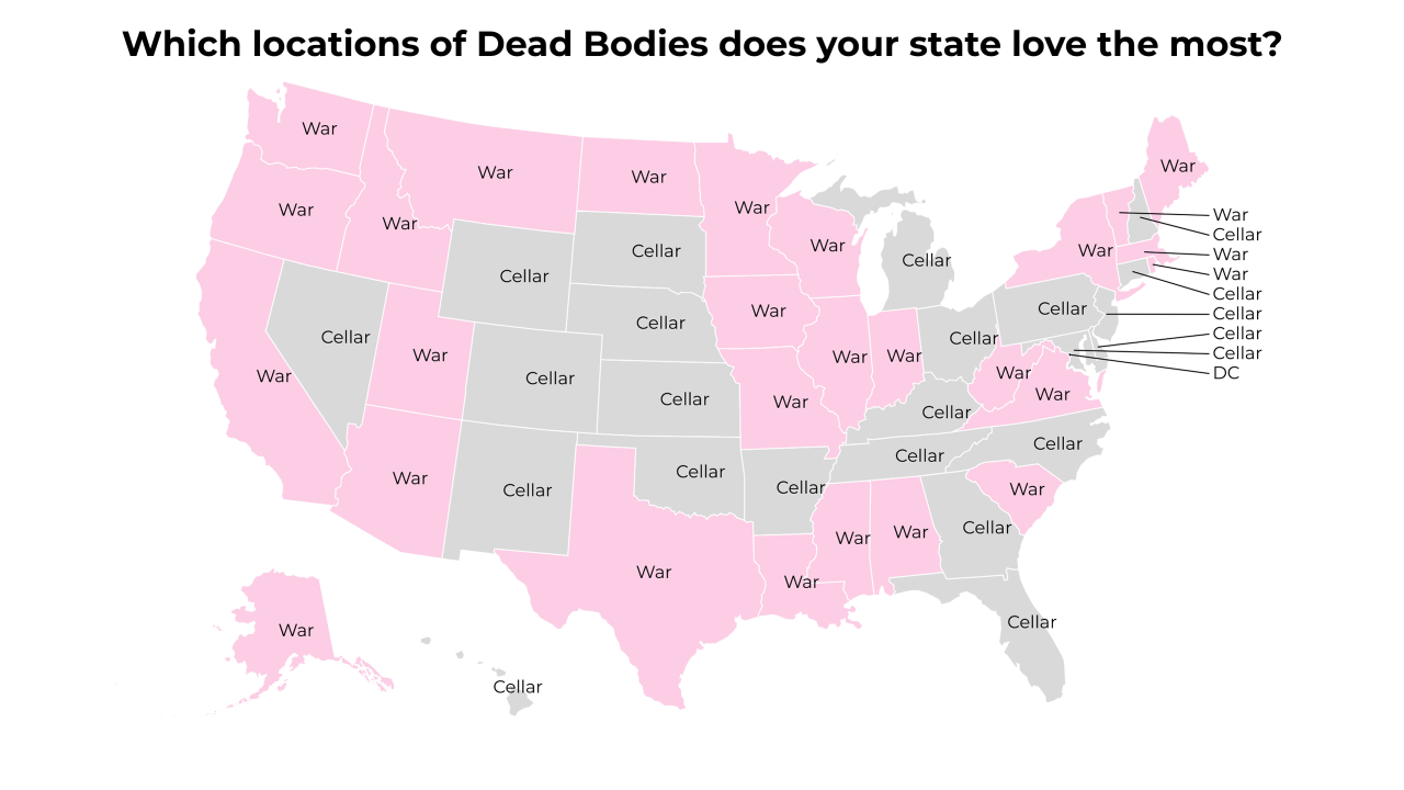 locations of Dead Bodies map