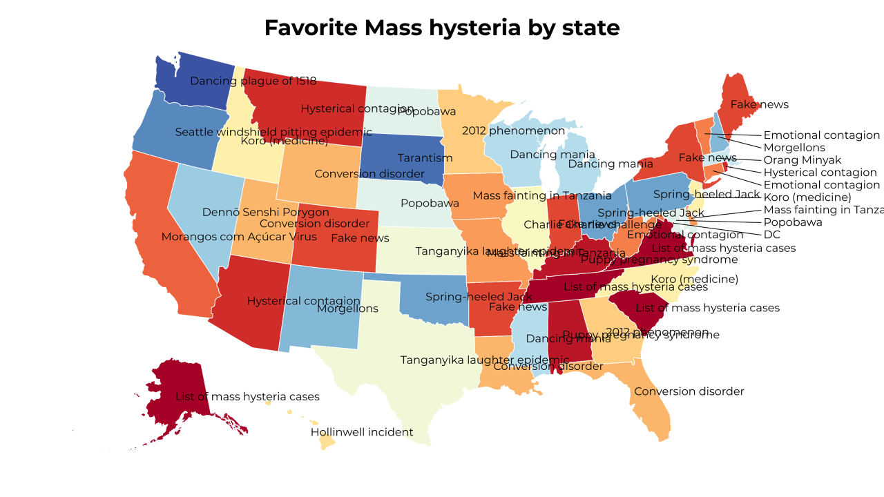 Mass hysteria map