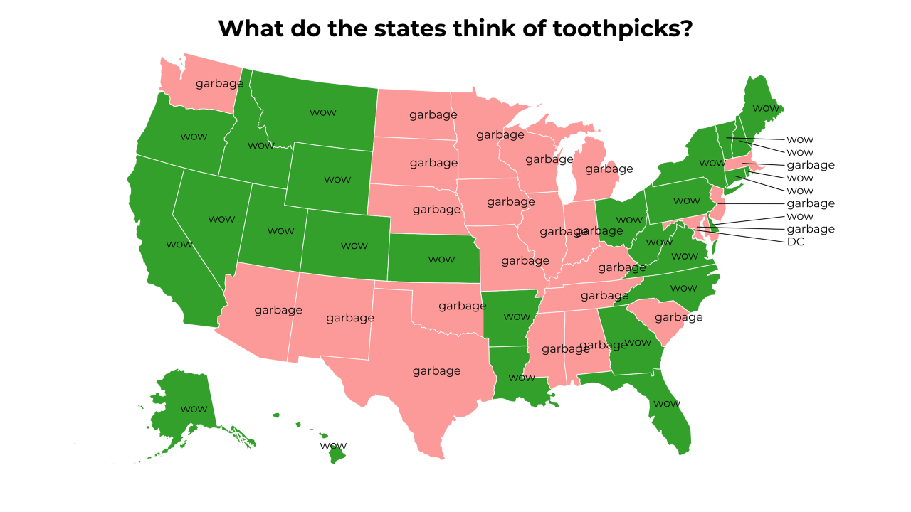 toothpicks map