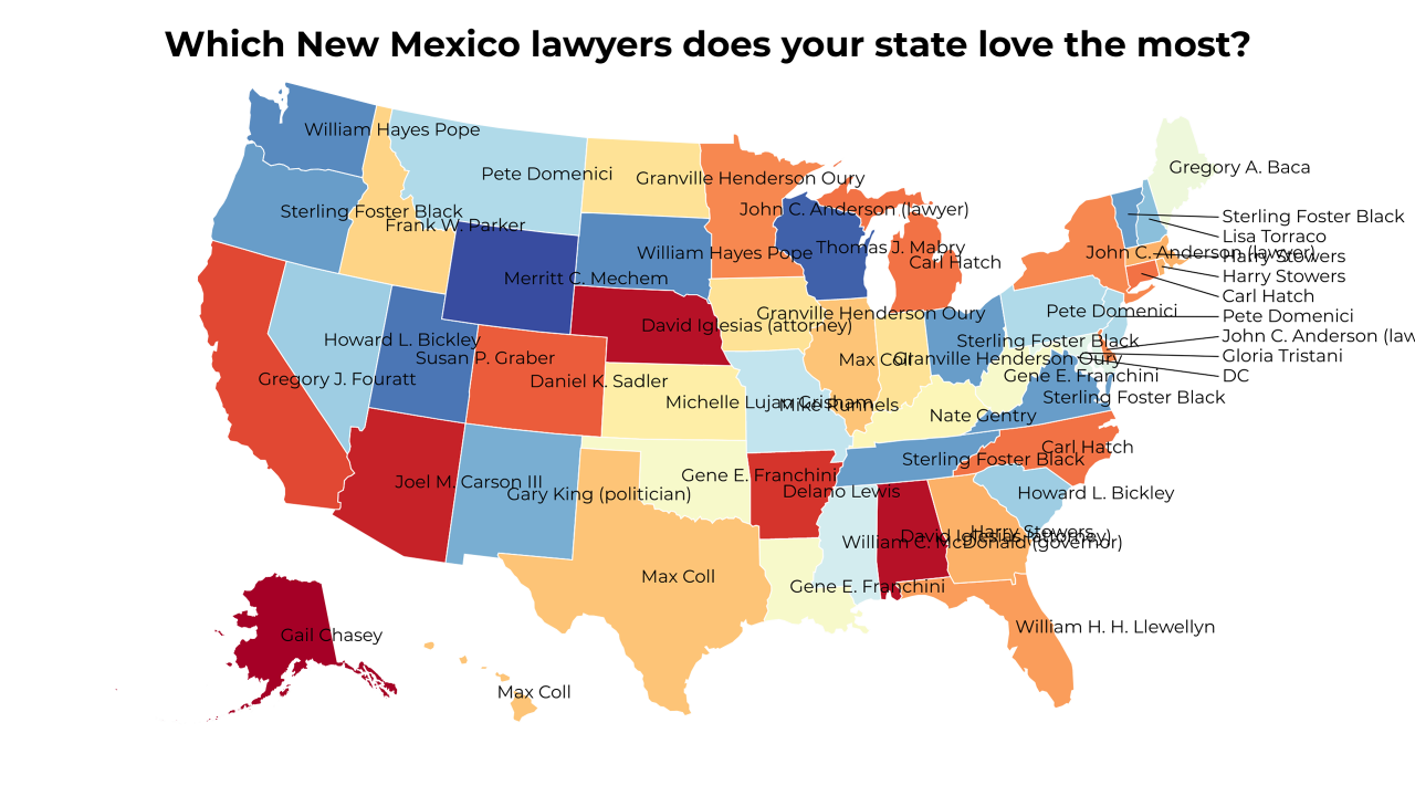 New Mexico lawyers map