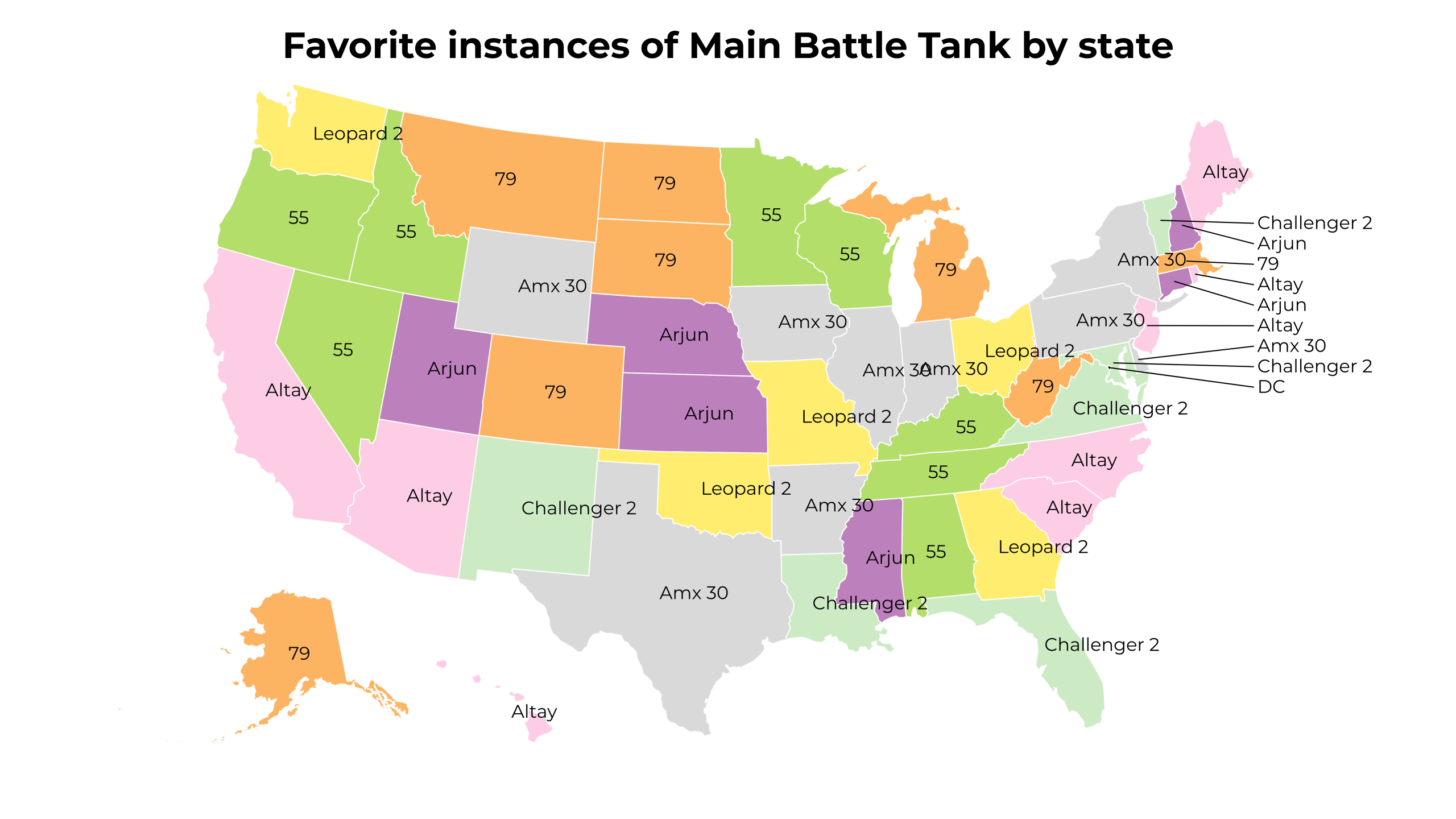 instances of Main Battle Tank map