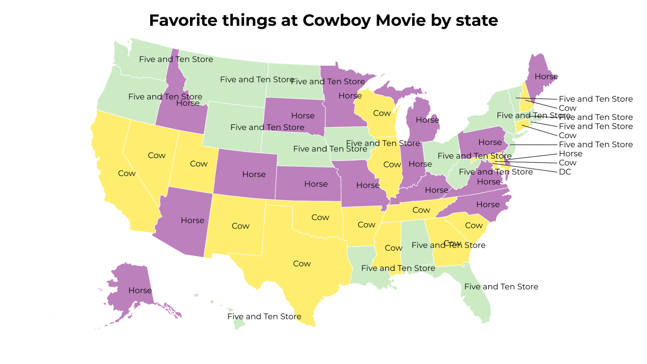 things at Cowboy Movie map