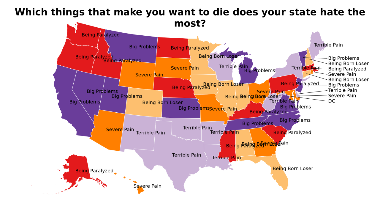 things that make you want to die map