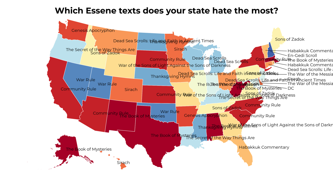 Essene texts map