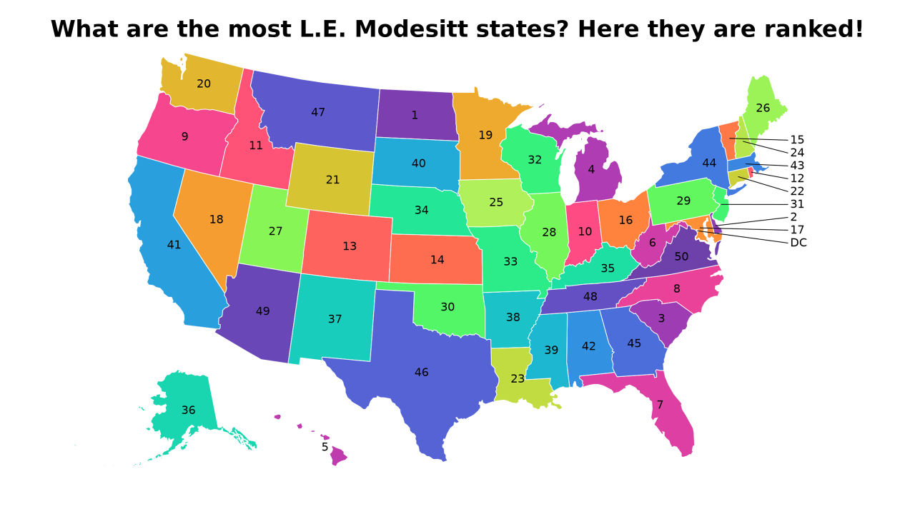L.E. Modesitt map