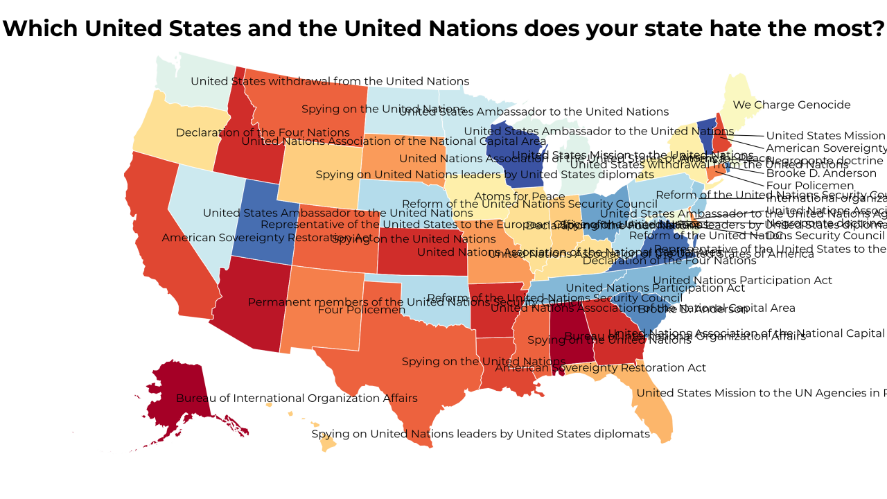 United States and the United Nations map