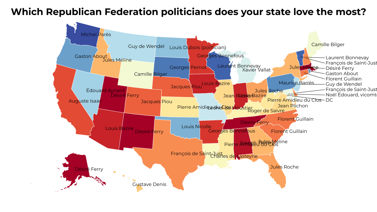 Republican Federation politicians map