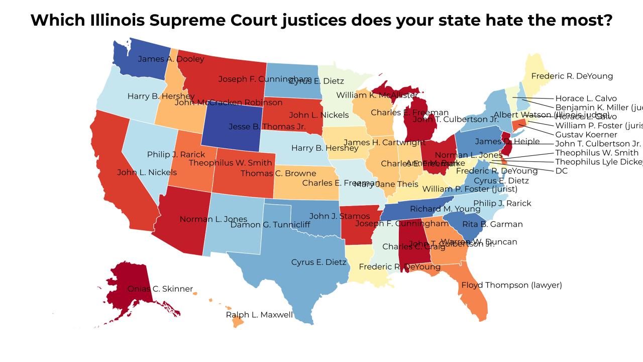 Illinois Supreme Court justices map