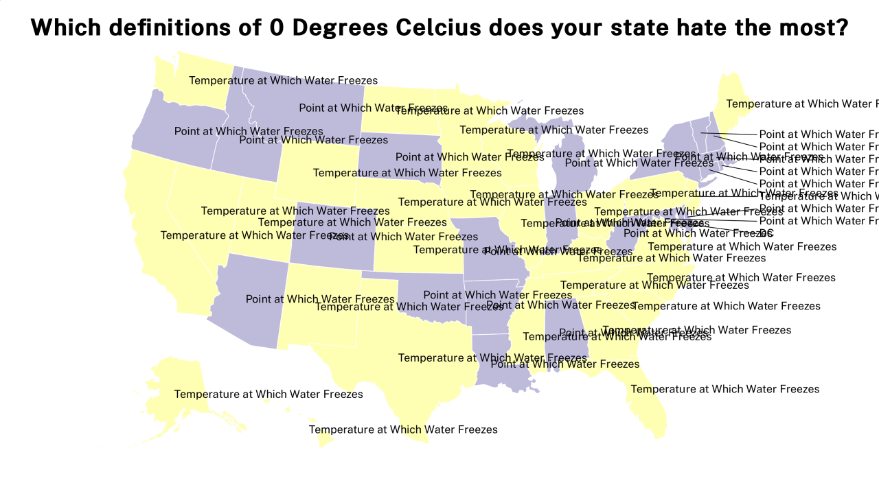definitions of 0 Degrees Celcius map
