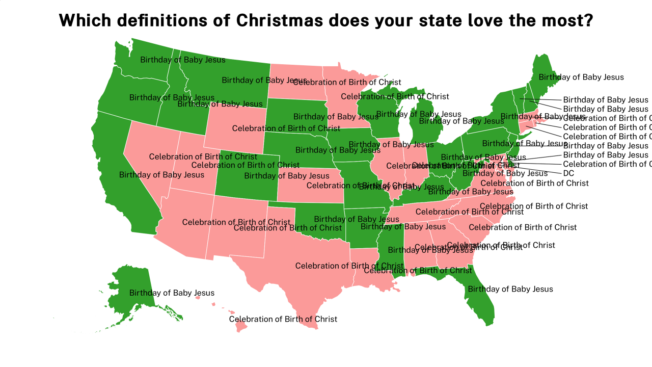 definitions of Christmas map