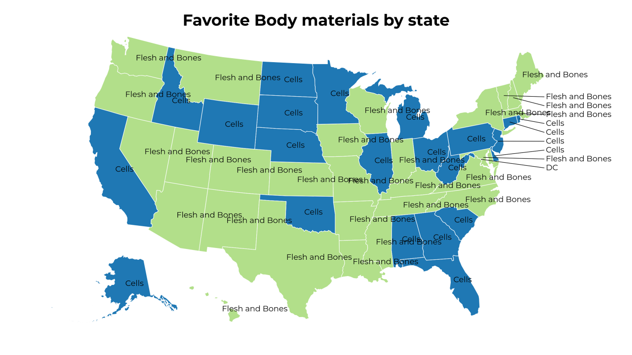 Body materials map