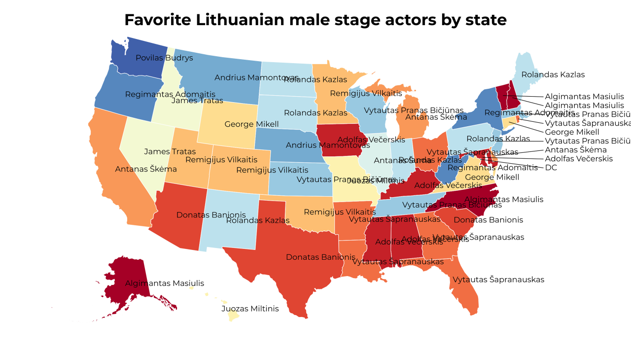 Lithuanian male stage actors map