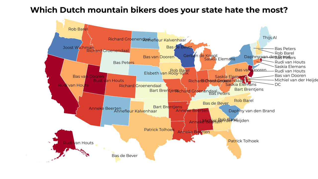 Dutch mountain bikers map