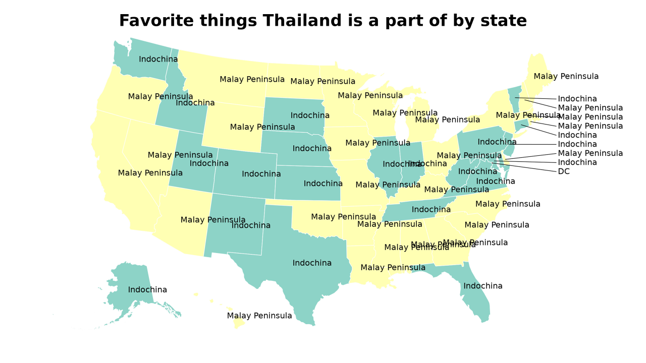 things Thailand is a part of map