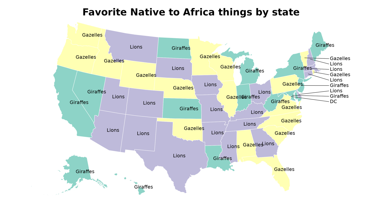 Native to Africa things map