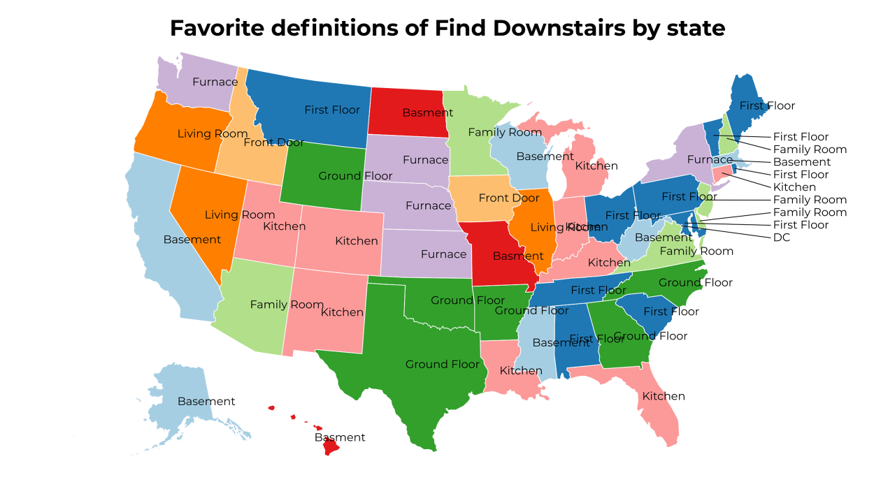 definitions of Find Downstairs map