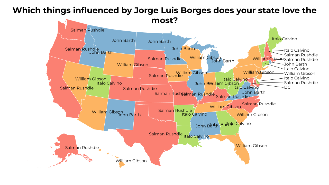 things influenced by Jorge Luis Borges map