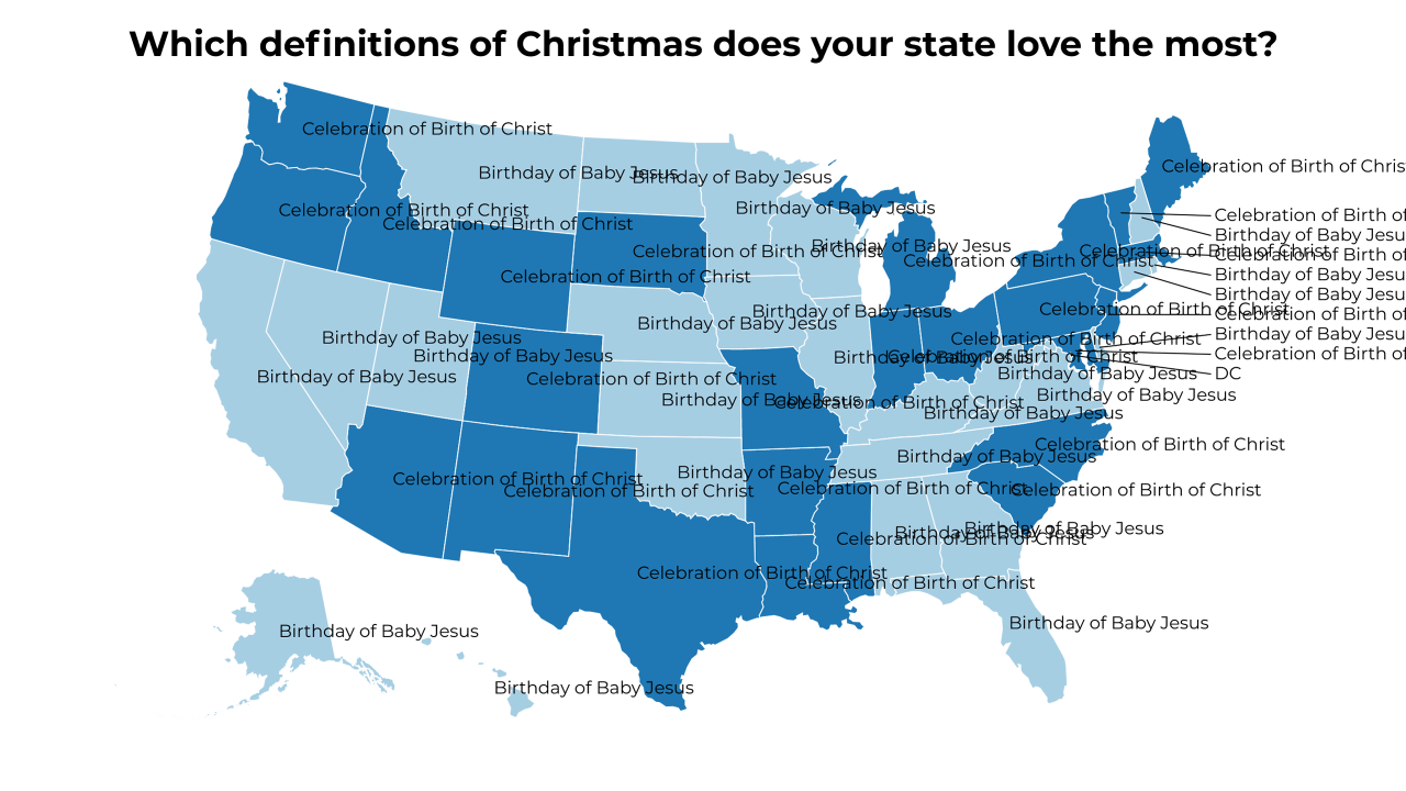 definitions of Christmas map