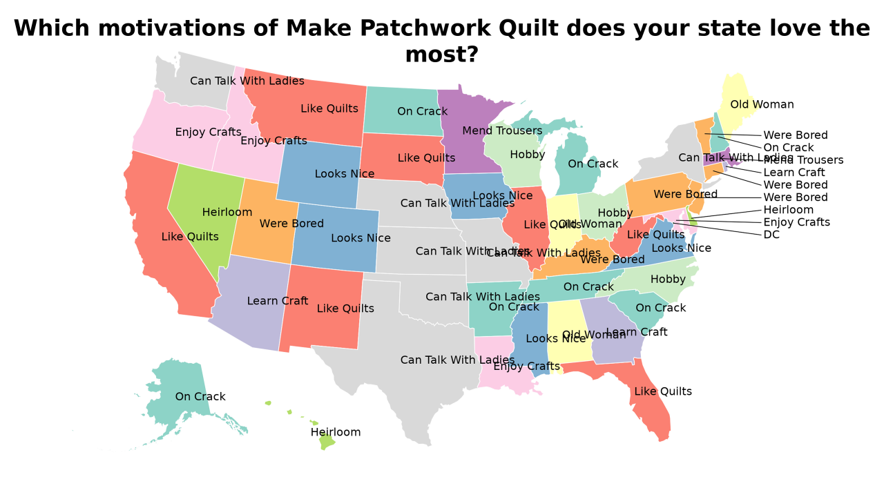 motivations of Make Patchwork Quilt map