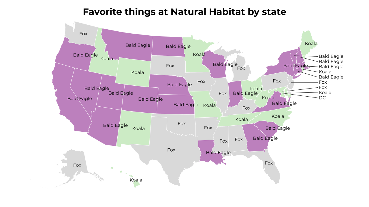 things at Natural Habitat map