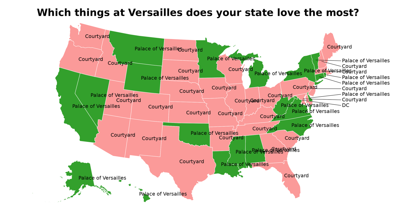 things at Versailles map