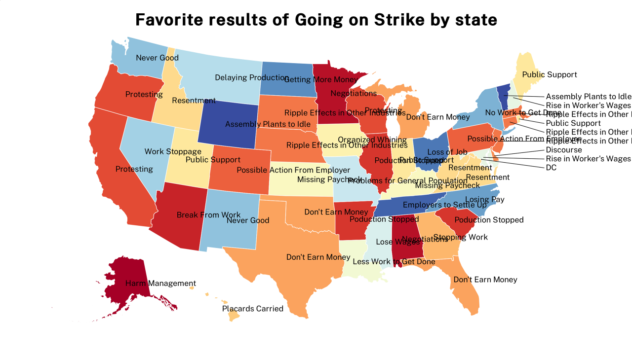 results of Going on Strike map