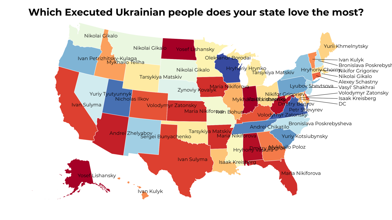 Executed Ukrainian people map