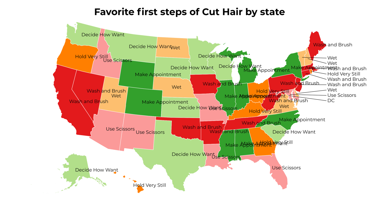 first steps of Cut Hair map