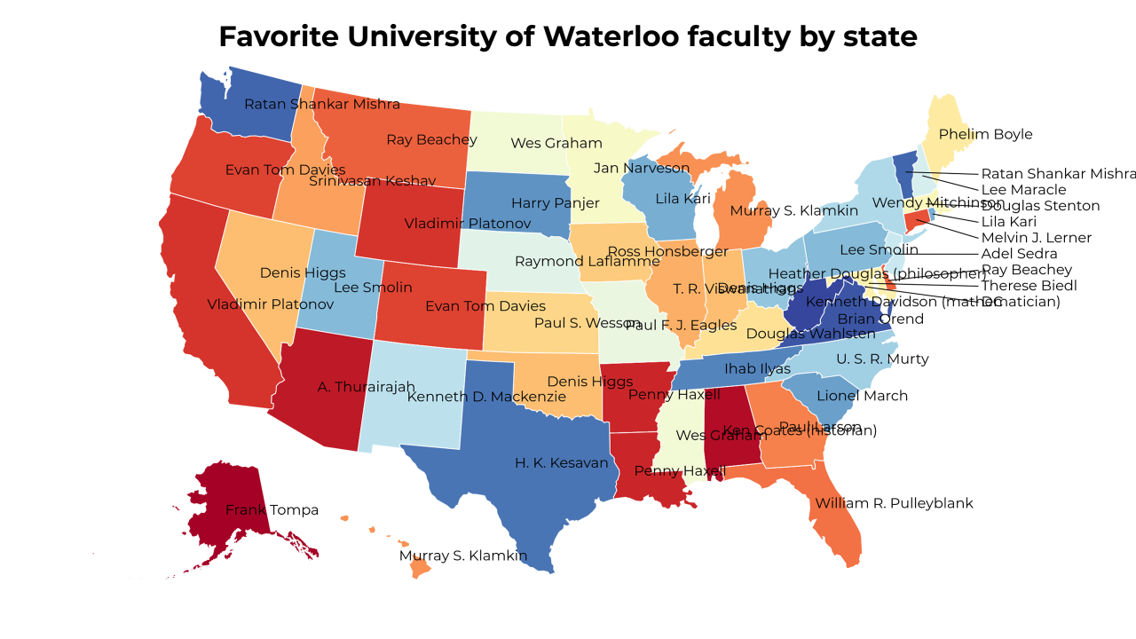 University of Waterloo faculty map