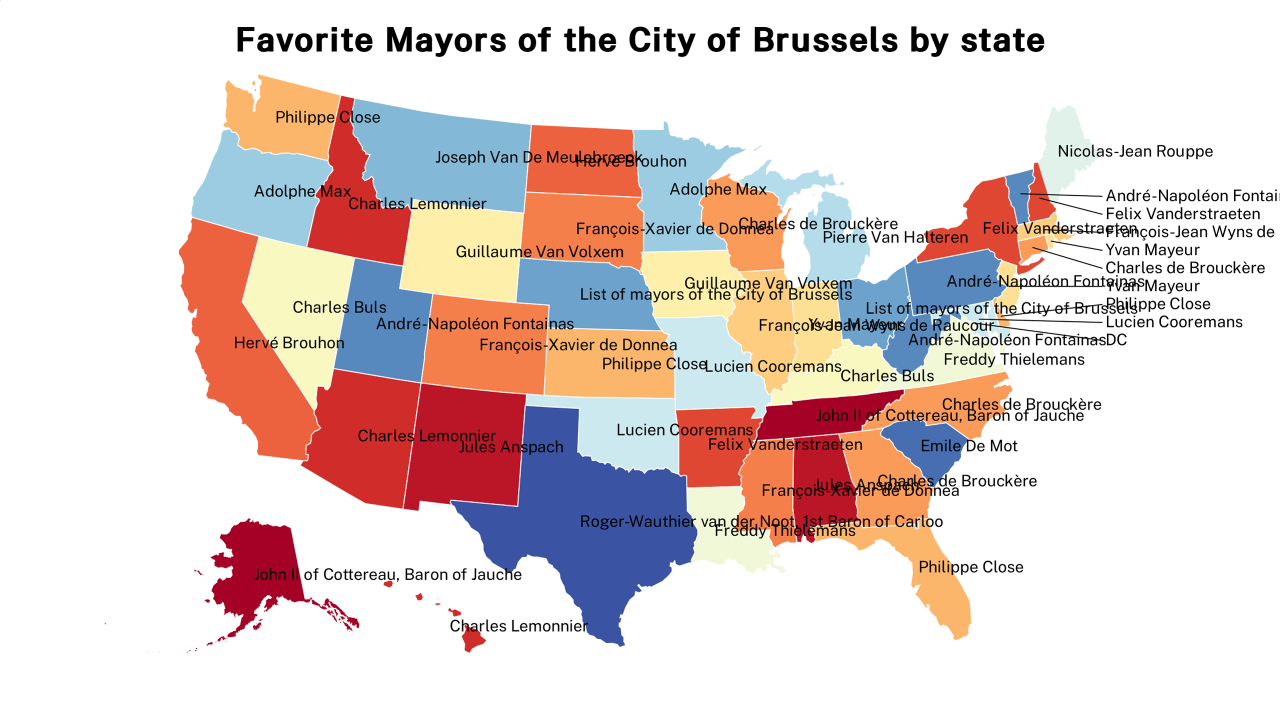 Mayors of the City of Brussels map