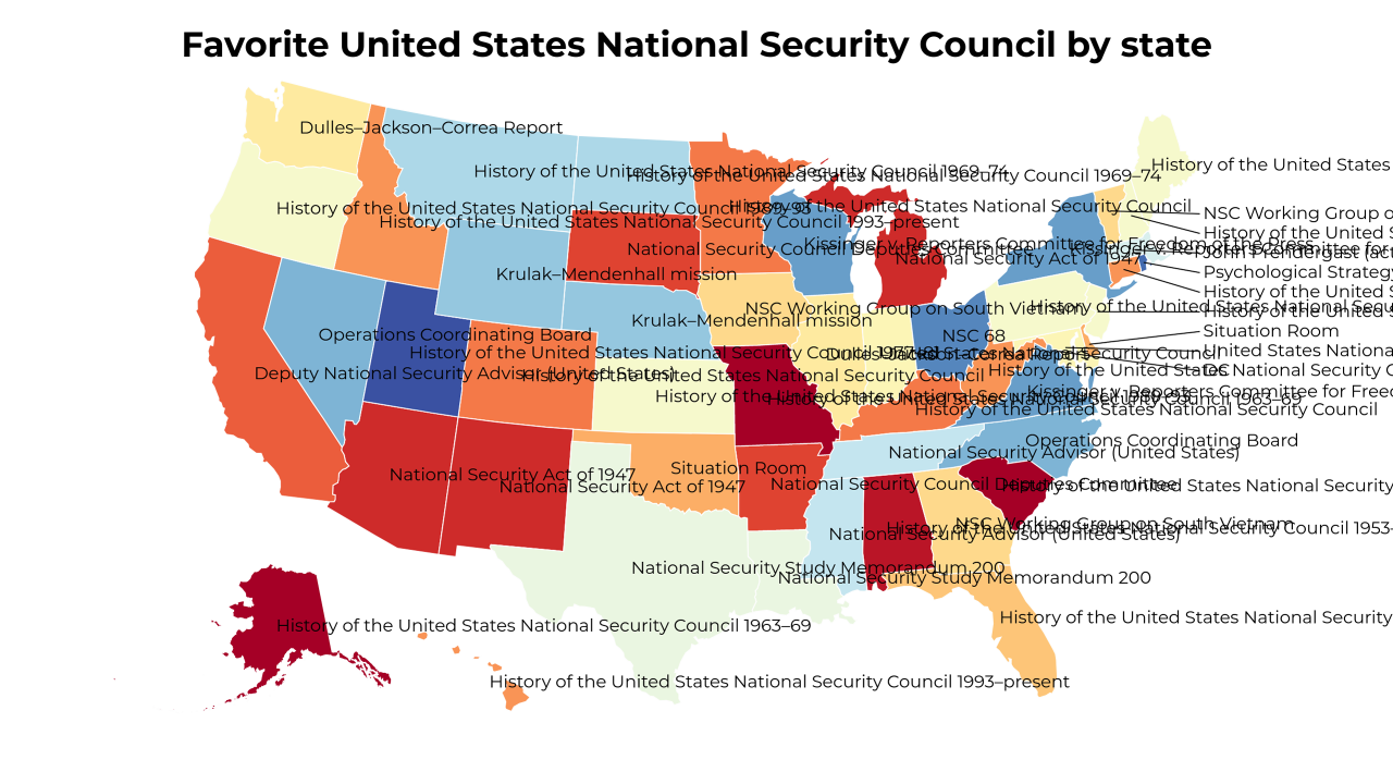 United States National Security Council map