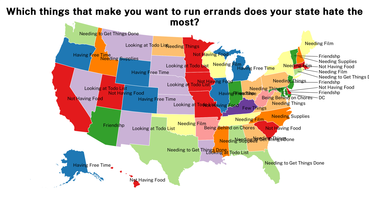 things that make you want to run errands map
