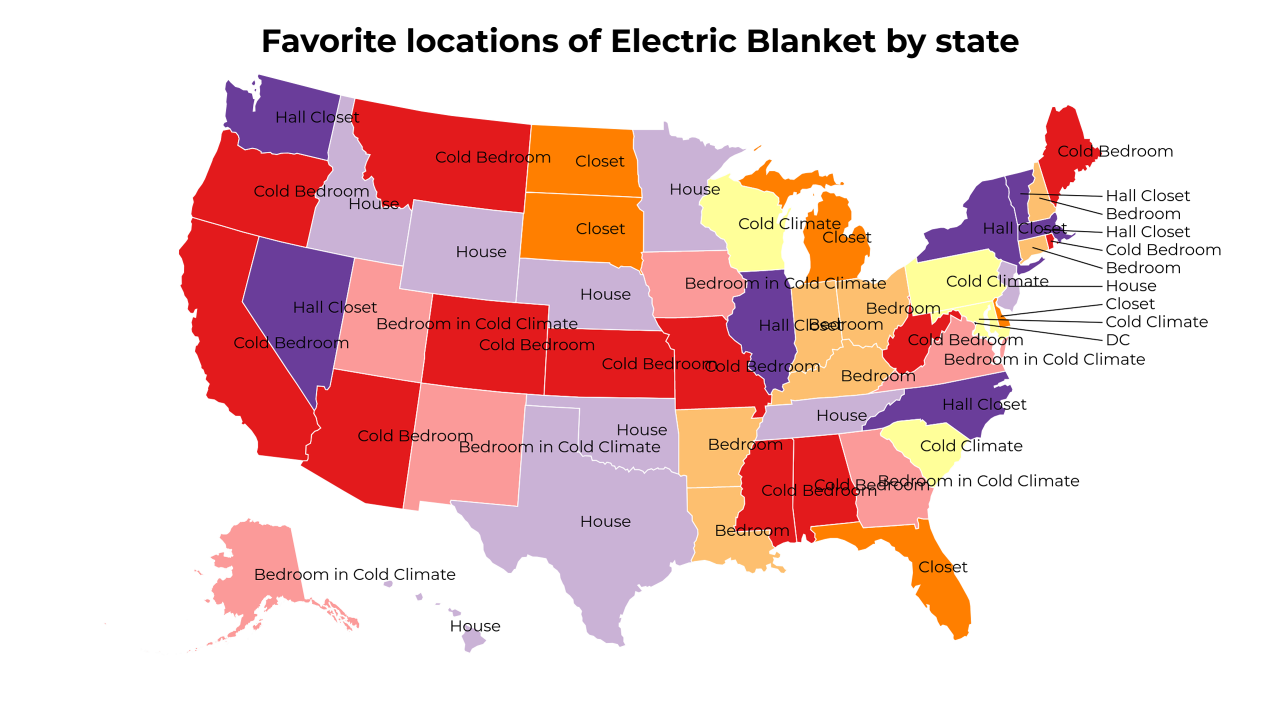 locations of Electric Blanket map