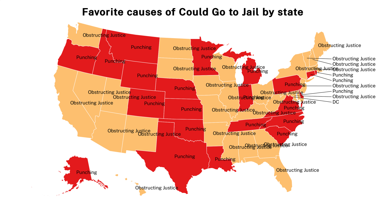 causes of Could Go to Jail map