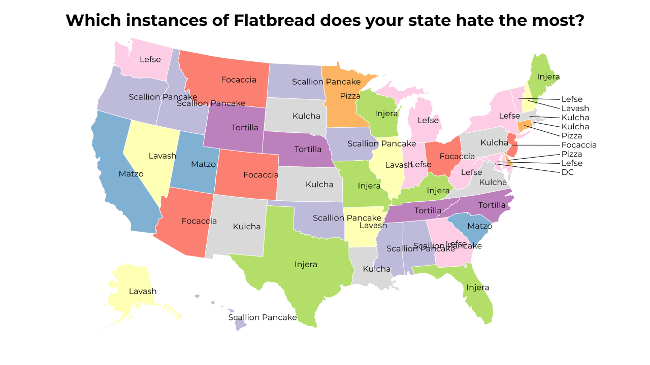 instances of Flatbread map