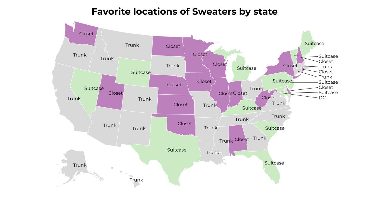 locations of Sweaters map