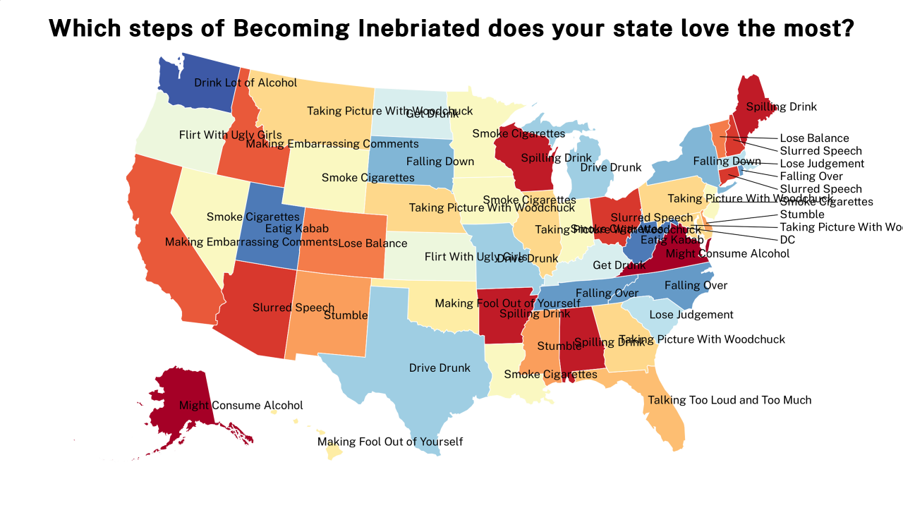 steps of Becoming Inebriated map