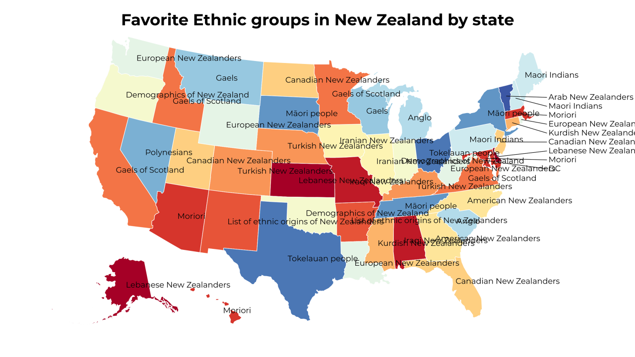 Ethnic groups in New Zealand map