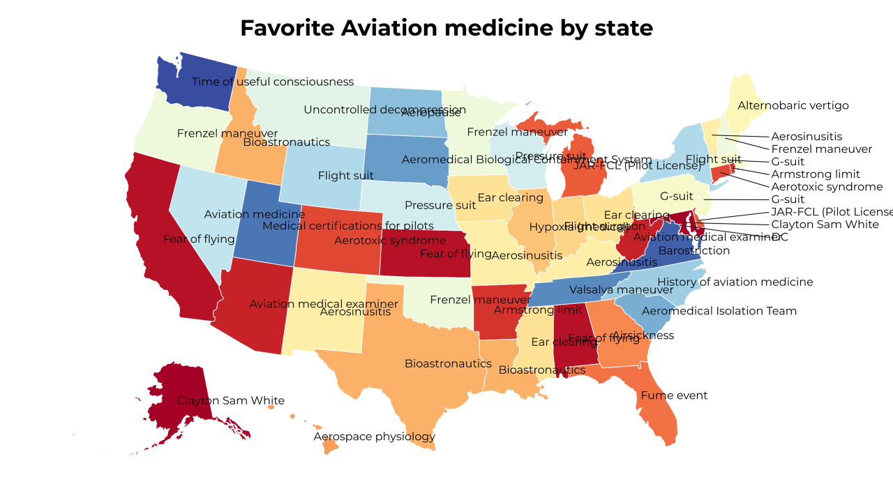 Aviation medicine map