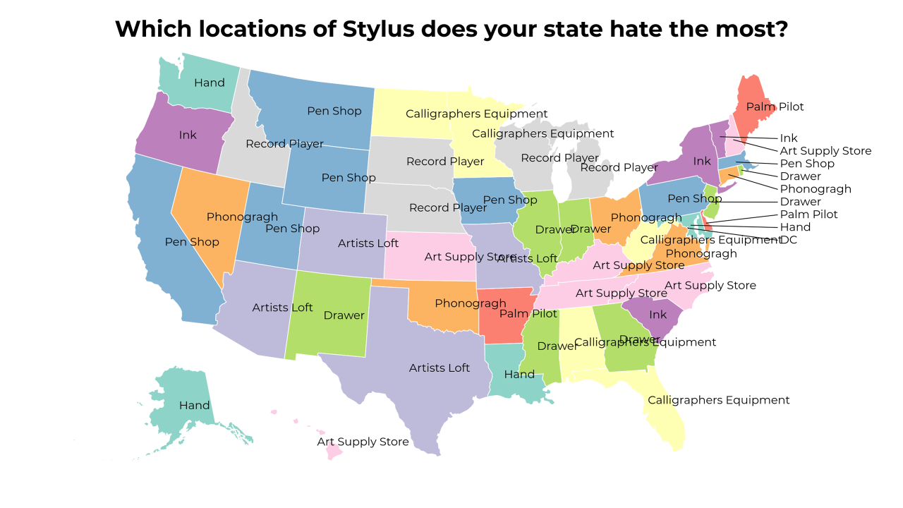 locations of Stylus map