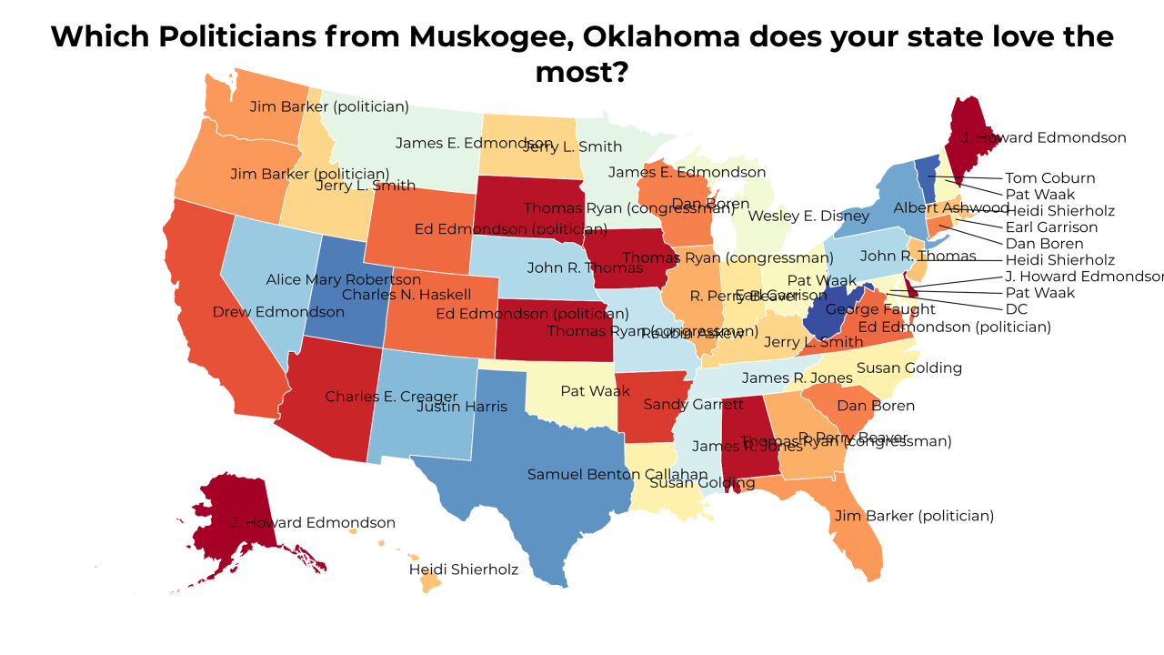 Politicians from Muskogee, Oklahoma map