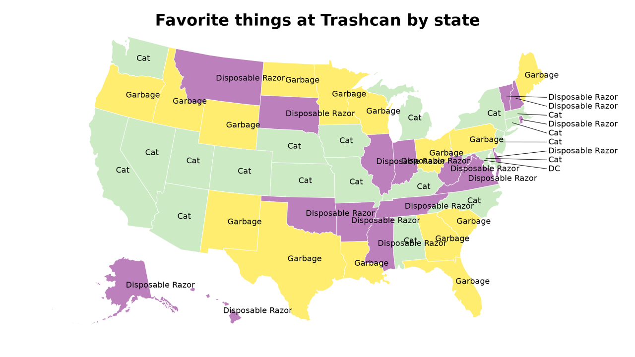 things at Trashcan map