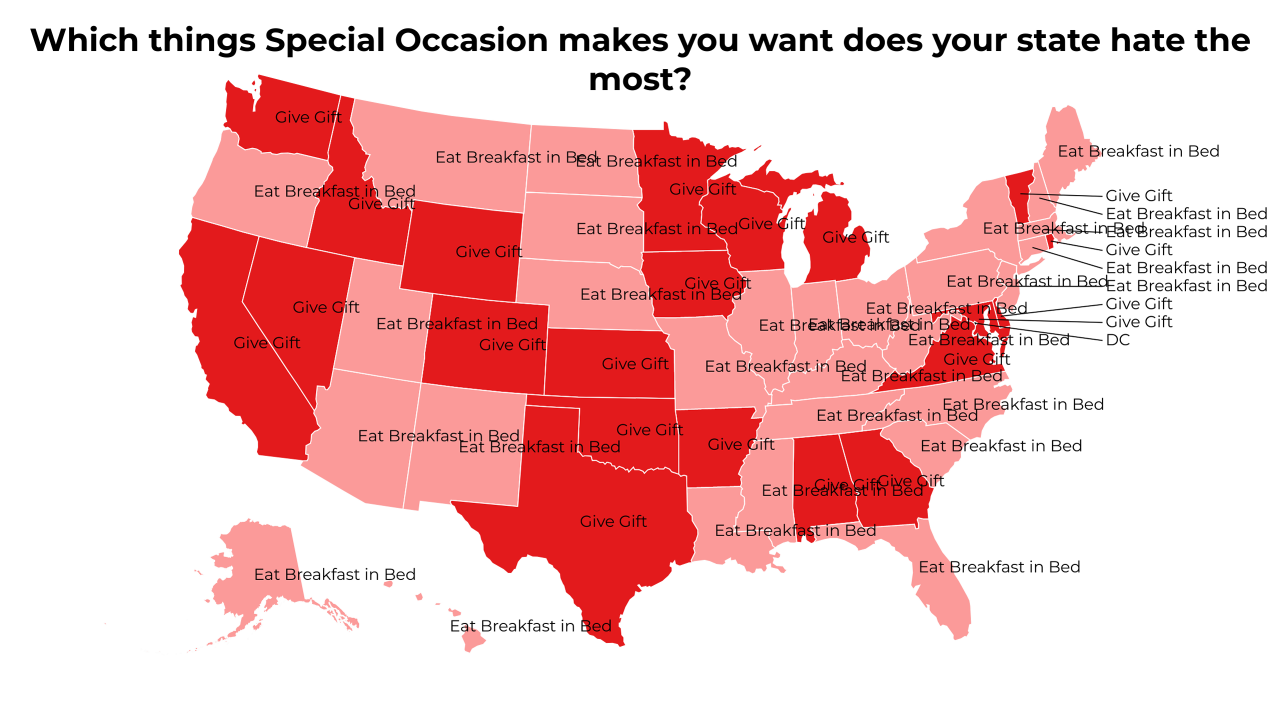 things Special Occasion makes you want map