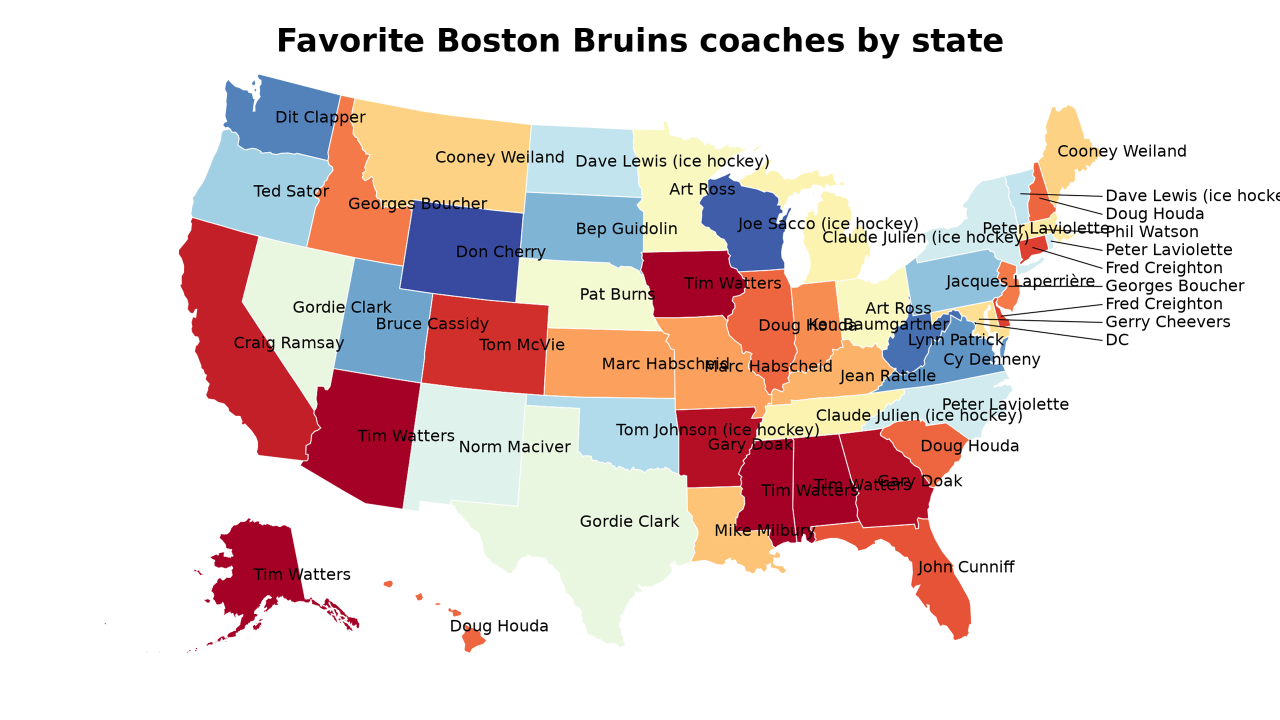 Boston Bruins coaches map