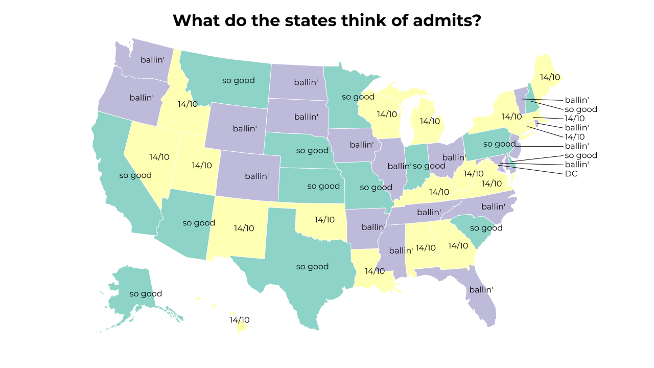 Admits map